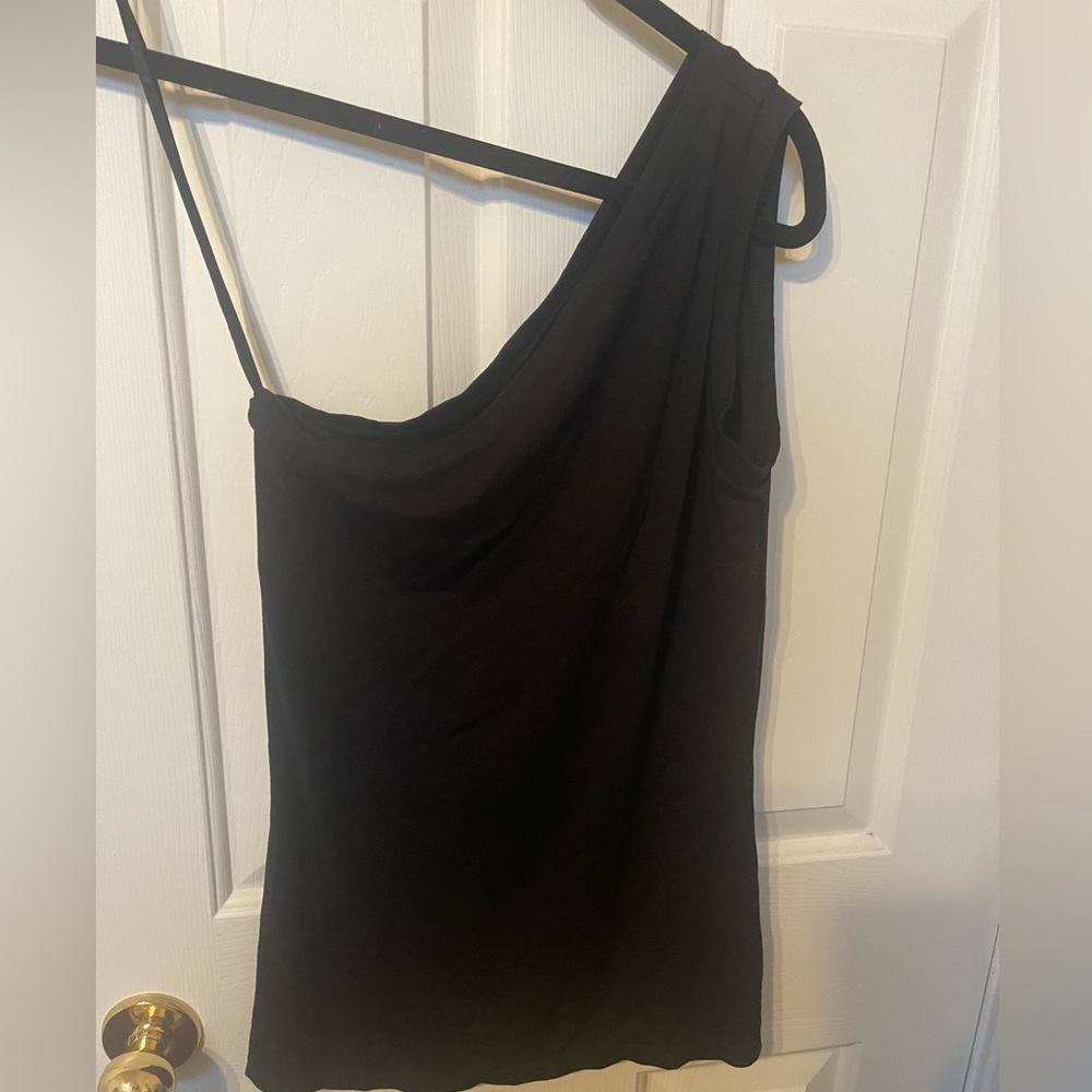 Inc black one shoulder top